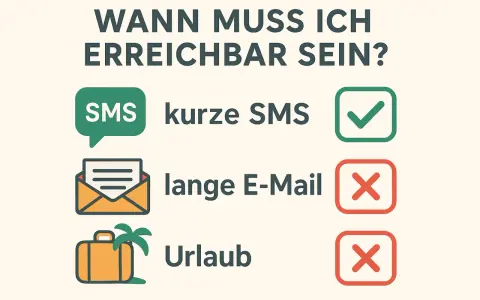 Wann muss ich erreichbar sein? Kurze SMS sind okay, lange E-Mails und Urlaub nicht.