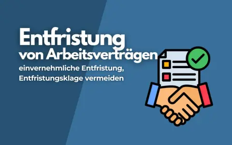 Einvernehmliche Entfristung von Arbeitsverträgen: Händeschütteln und ein Dokument mit Häkchen symbolisieren die erfolgreiche Beendigung.