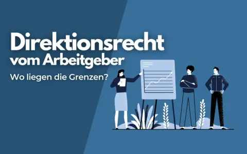 Diskussion über das Direktionsrecht vom Arbeitgeber. Eine Frau erklärt eine Grafik, zwei Männer hören zu. Wo liegen die Grenzen?