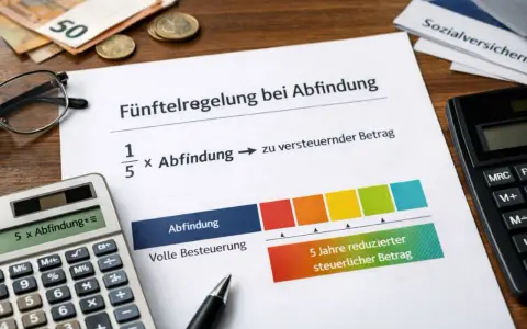 Fünftelregelung bei Abfindung: 1/5 der Abfindung ist zu versteuern. So wird die Abfindung steuerfrei oder zumindest steuerlich begünstigt.