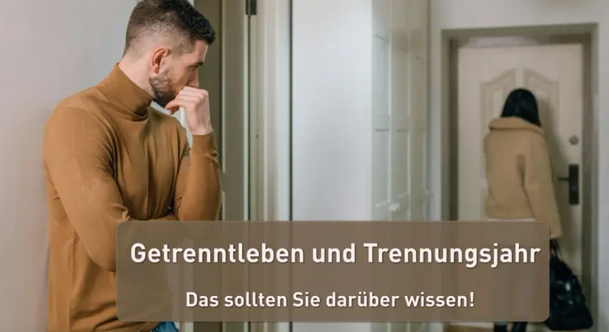 Mann denkt nach, während Frau geht. Trennungsjahr abgeschafft? Was Sie wissen müssen.